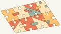 Isometric Jigsaw Puzzle Pieces, Colorful & Flat, vector design Generative AI Royalty Free Stock Photo