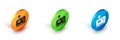 Isometric Joystick for arcade machine icon isolated on white background. Joystick gamepad. Circle button. Vector