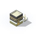 Isometric Kaaba The Muslim Sacred Mosque in The Holy City of Mecca