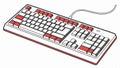 Isometric keyboard illustration, computer keyboard, tech equipment, input device, and keyboard design vector design Generative AI