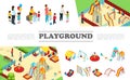 Isometric Kids Playground Elements Collection