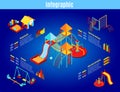 Isometric Kids Playground Infographic Template