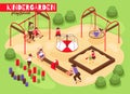 Isometric Kindergarten Playground Composition