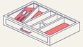Isometric Kitchen Drawer Organizer Vector, vector design Generative AI Royalty Free Stock Photo