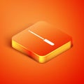 Isometric Knife sharpener icon isolated on orange background. Vector