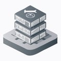 Isometric Knowledge Base Server Stack Icon Royalty Free Stock Photo