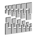 Isometric L icon. Block stair element. Gray step figure. Vector cube symbol. Royalty Free Stock Photo
