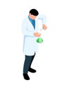 Isometric Lab Scientist Composition Royalty Free Stock Photo