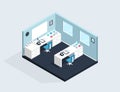 Isometric laboratory room illustration Vector illustration.