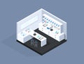 Isometric laboratory room illustration Vector illustration.