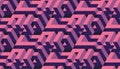 Seamless isometric labyrynth. Abstract vector pattern