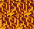 Seamless isometric labyrynth. Abstract vector pattern