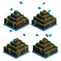 Isometric Land View From 4 Angles 3D Rendering Illustration