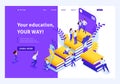 Isometric Landing Page for Education