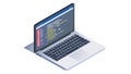 Isometric laptop displaying code. Programming and tech vector, vector design Generative AI Royalty Free Stock Photo