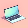 Isometric laptop illustration. By generative Ai Royalty Free Stock Photo