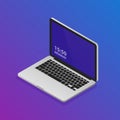 Isometric laptop illustration. Modern realistic desktop computer Royalty Free Stock Photo