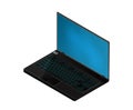 Isometric laptop illustration. Royalty Free Stock Photo
