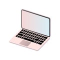 Isometric laptop vector illustration isolated in white background. Royalty Free Stock Photo