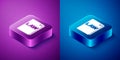 Isometric Law book icon isolated on blue and purple background. Legal judge book. Judgment concept. Square button