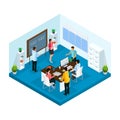 Isometric Learning Process In University Template Royalty Free Stock Photo