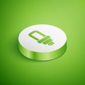 Isometric LED light bulb icon isolated on green background. Economical LED illuminated lightbulb. Save energy lamp Royalty Free Stock Photo