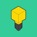 Isometric light bulb isolated. bulb lamps vector illustration Royalty Free Stock Photo