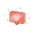 Isometric Like heart icon or notification icon. Royalty Free Stock Photo