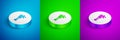 Isometric line Aspergillum icon isolated on blue,green and purple background. White circle button. Vector