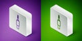 Isometric line Audio jack icon isolated on purple and green background. Audio cable for connection sound equipment. Plug Royalty Free Stock Photo