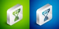 Isometric line Award cup icon isolated on green and blue background. Winner trophy symbol. Championship or competition Royalty Free Stock Photo