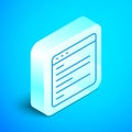 Isometric line Computer api interface icon isolated on blue background. Application programming interface API technology Royalty Free Stock Photo