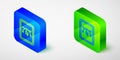 Isometric line Computer display with vector design program icon isolated on isolated on grey background. Photo editor Royalty Free Stock Photo