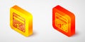 Isometric line Debugging icon isolated on grey background. Debugging tool. Magnifying glass on bug programming. Testing Royalty Free Stock Photo