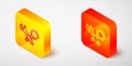 Isometric line Debugging icon isolated on grey background. Debugging tool. Magnifying glass on bug programming. Testing Royalty Free Stock Photo