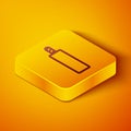 Isometric line Detonate dynamite bomb stick icon isolated on orange background. Time bomb - explosion danger concept Royalty Free Stock Photo