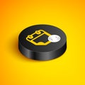 Isometric line Financial calendar icon isolated on yellow background. Annual payment day, monthly budget planning, fixed Royalty Free Stock Photo