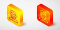 Isometric line Hacker or coder icon isolated on grey background. Programmer developer working on code, coding, testing Royalty Free Stock Photo