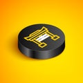 Isometric line Japan Gate icon isolated on yellow background. Torii gate sign. Japanese traditional classic gate symbol Royalty Free Stock Photo