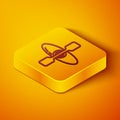 Isometric line Kayak and paddle icon isolated on orange background. Kayak and canoe for fishing and tourism. Outdoor Royalty Free Stock Photo