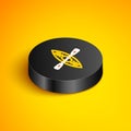 Isometric line Kayak and paddle icon isolated on yellow background. Kayak and canoe for fishing and tourism. Outdoor Royalty Free Stock Photo