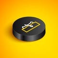 Isometric line Kayak and paddle icon isolated on yellow background. Kayak and canoe for fishing and tourism. Outdoor Royalty Free Stock Photo