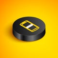 Isometric line Mobile phone and password protection icon isolated on yellow background. Security, safety, personal Royalty Free Stock Photo