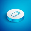 Isometric line Paper towel roll icon isolated on blue background. White circle button. Vector Illustration Royalty Free Stock Photo