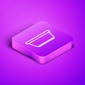 Isometric line Plastic basin icon isolated on purple background. Bowl with water. Washing clothes, cleaning equipment Royalty Free Stock Photo