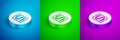 Isometric line Programming language syntax icon isolated on blue, green and purple background. Syntax programming file Royalty Free Stock Photo