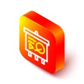 Isometric line Scenario on chalkboard icon isolated on white background. Script reading concept for art project, films