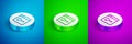 Isometric line Software, web developer programming code icon isolated on blue, green and purple background. Javascript Royalty Free Stock Photo
