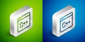 Isometric line Software, web developer programming code icon isolated on green and blue background. Javascript computer Royalty Free Stock Photo