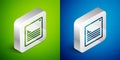 Isometric line Software, web developer programming code icon isolated on green and blue background. Javascript computer Royalty Free Stock Photo